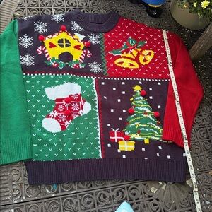 Ugly Christmas Sweater with Holiday Patterns. Women’s size XL